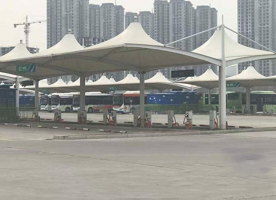 膜结构汽车充电桩雨棚