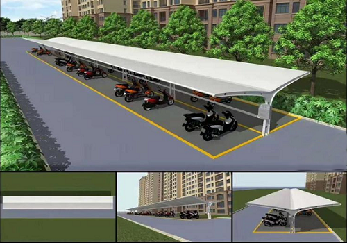 膜结构电动车停车棚 膜结构电动车停车棚