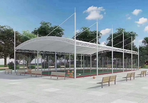 膜结构球场遮阳雨棚 膜结构球场遮阳雨棚