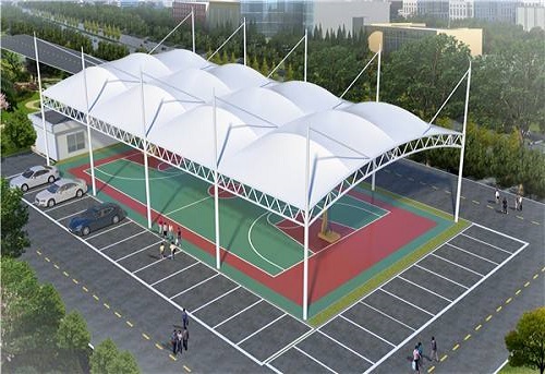 膜结构球场遮阳雨棚