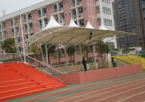 学校操场膜结构看台遮阳棚雨棚