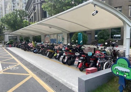 小区膜结构电动车充电桩雨棚
