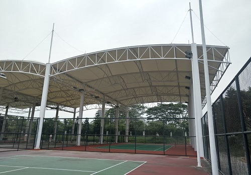 室外膜结构球场遮阳雨棚