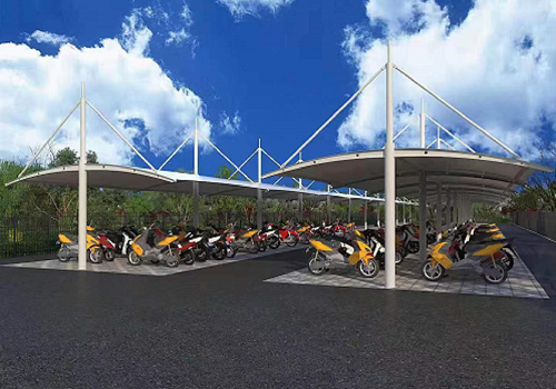 膜结构电动自行车棚