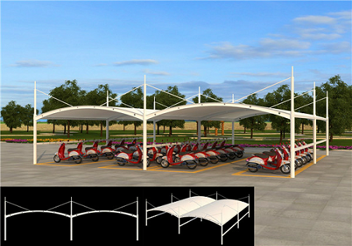 膜结构非机动车停车棚 膜结构非机动车停车棚