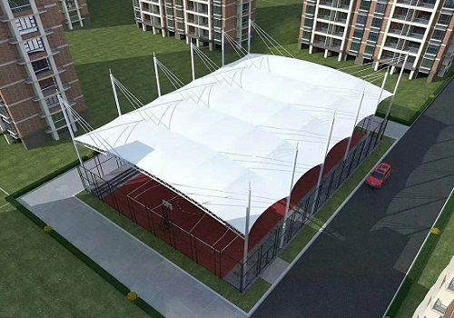 钢膜结构篮球场顶棚 钢膜结构篮球场顶棚