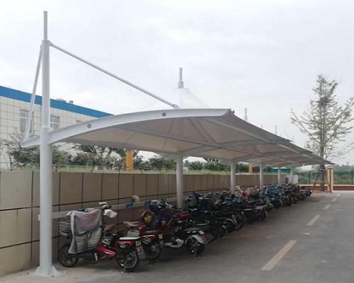 膜结构电瓶车停车棚遮阳雨棚