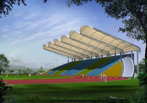 学校操场看台钢膜结构顶棚 学校操场看台钢膜结构顶棚