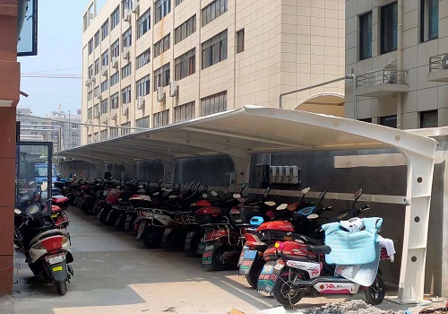 小区钢膜结构电动车充电桩雨棚