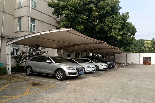 钢膜结构室外停车场停车棚雨棚