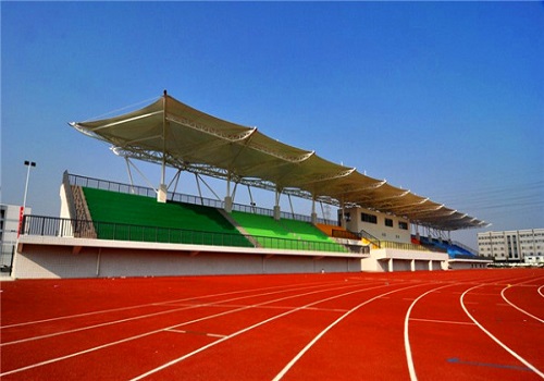 钢膜结构体育场看台遮阳顶棚 钢膜结构体育场看台遮阳顶棚
