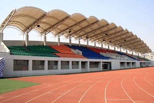 钢膜结构体育场看台遮阳顶棚 钢膜结构体育场看台遮阳顶棚